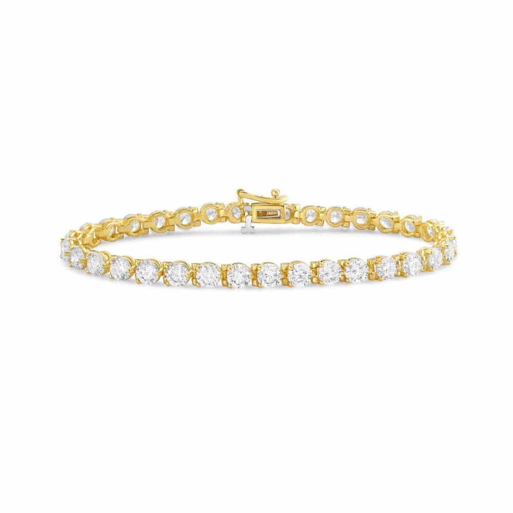 NEW DIANA M JEWELS women's round lab-grown diamond tennis bracelet (42.00 ct) -